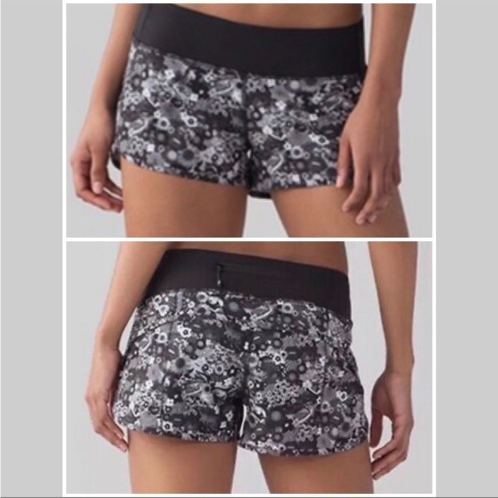 Lululemon Seawheeze 2017 Counter Culture Speed Shorts Floral White 4